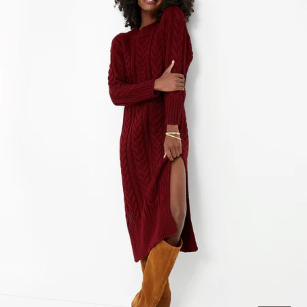 Maroon Maddox Sweater Dress